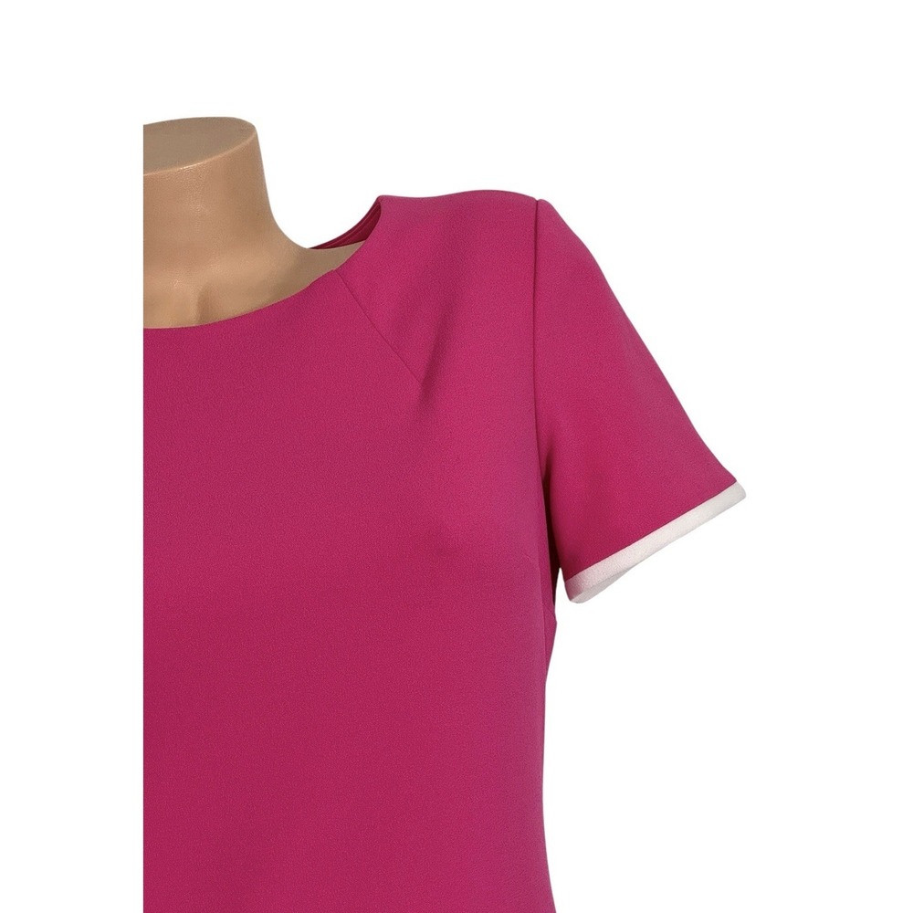 Tommy Hilfiger Womens Size 4 Knee Length Dress Pink Short Sleeve Faux Pocket - Picture 2 of 8